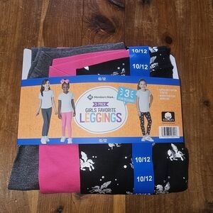 3 Pairs New Girls Members Mark Super soft leggings